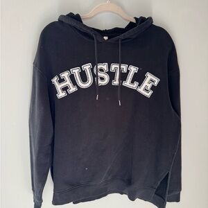 Free People Rookie Sweatshirt Black 'Hustle' Hoodie